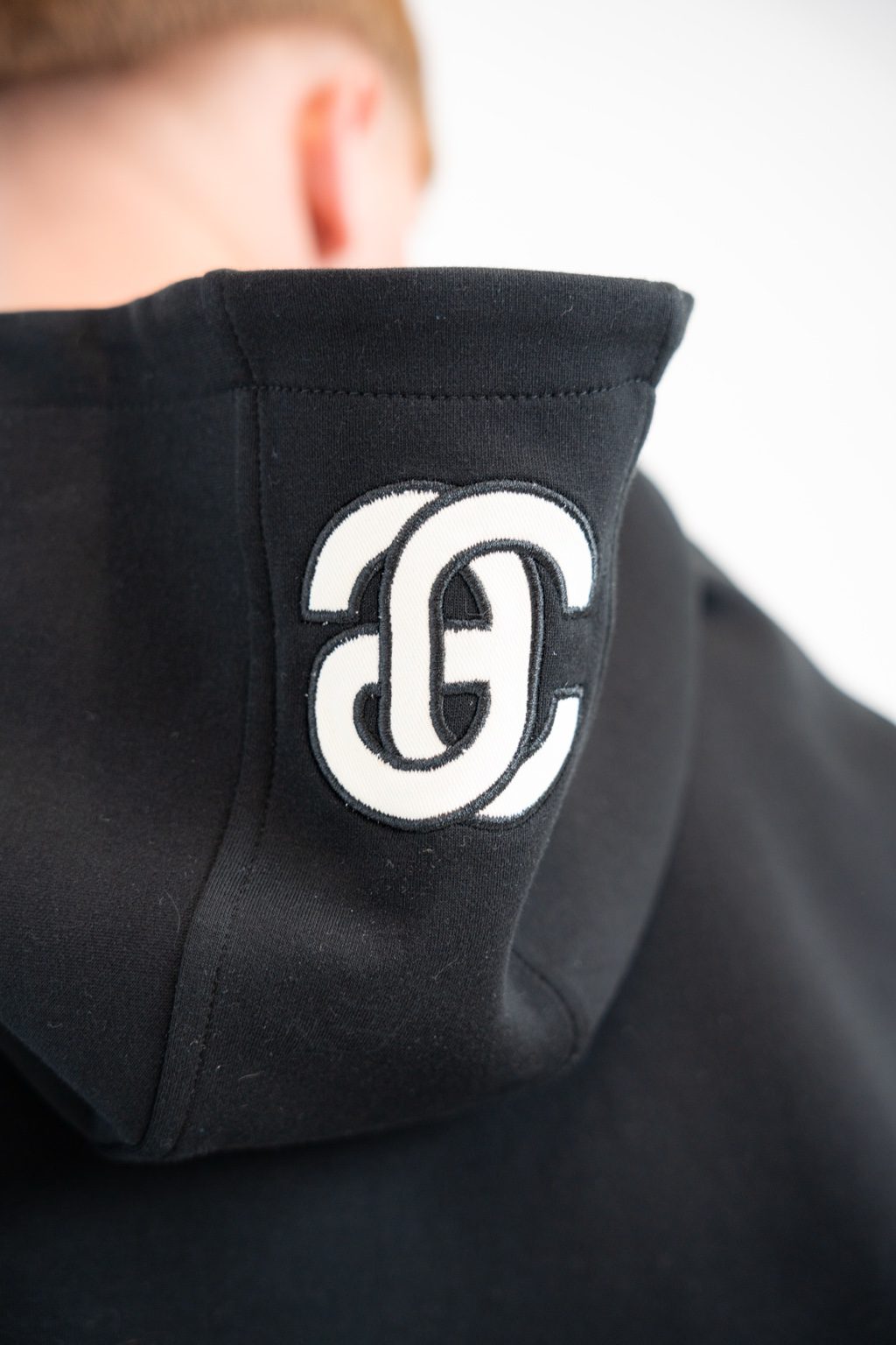 Essential hooded zip up - Black & Cream