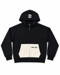 Essential hooded zip up - Black & Cream