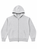 Essential hooded zip up - Grey Marl